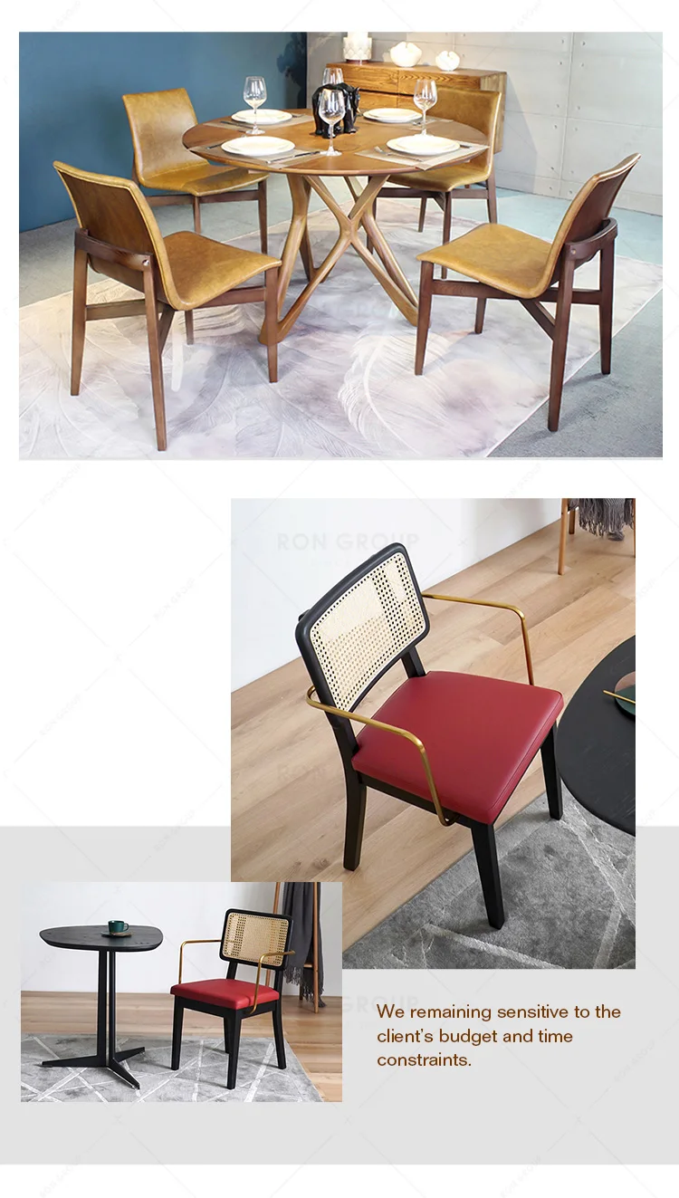 Factory Direct Sale Modern Commercial Restaurant Furniture Fashion High End Solid Ash Wood With Soft Cover Dining Room Chairs