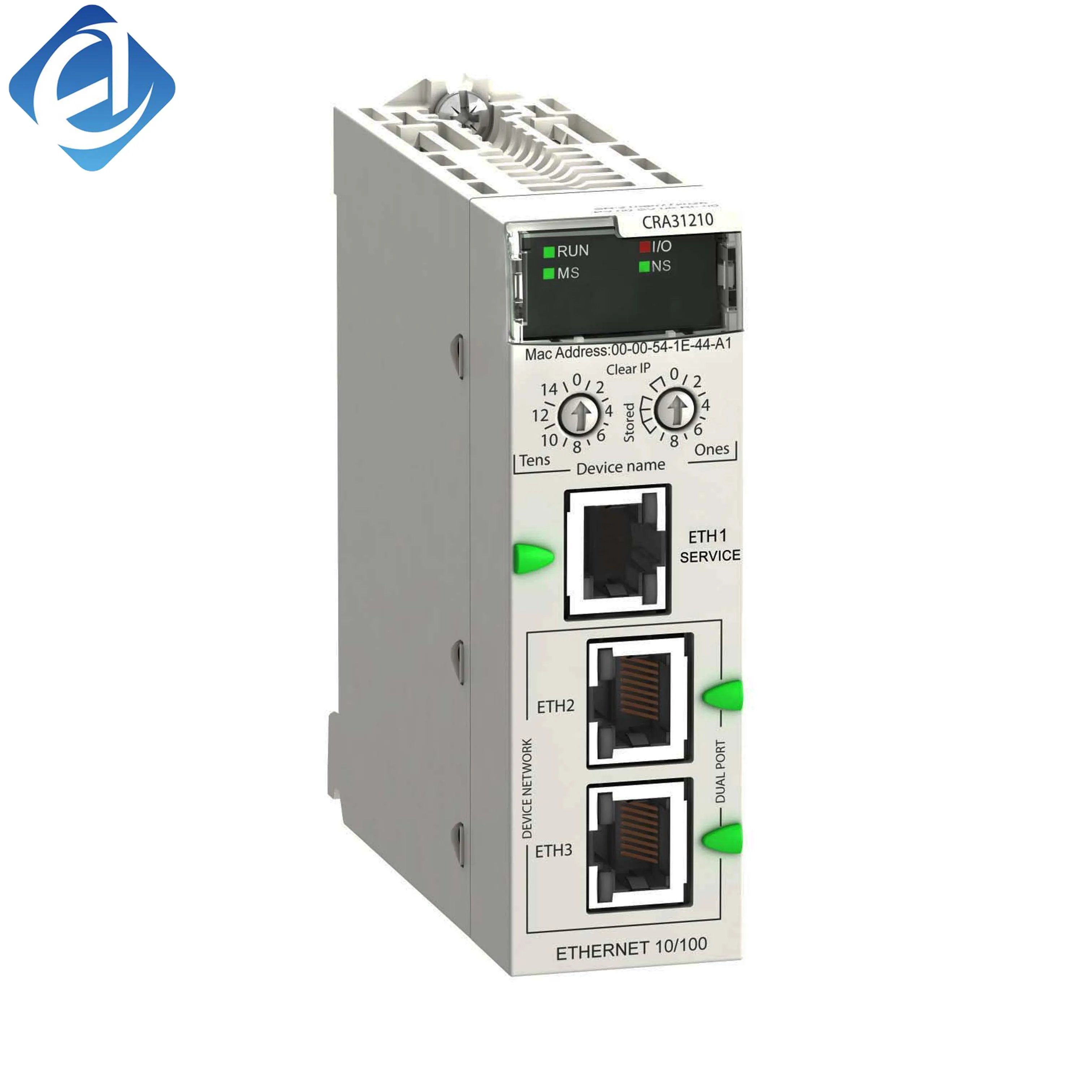New Original BMXCRA31210  Modicon X80 series remote I/O adapter module. It enables distributed remote I/O connection and stable data communication for PLC systems. Equipped with comprehensive anti-interference design