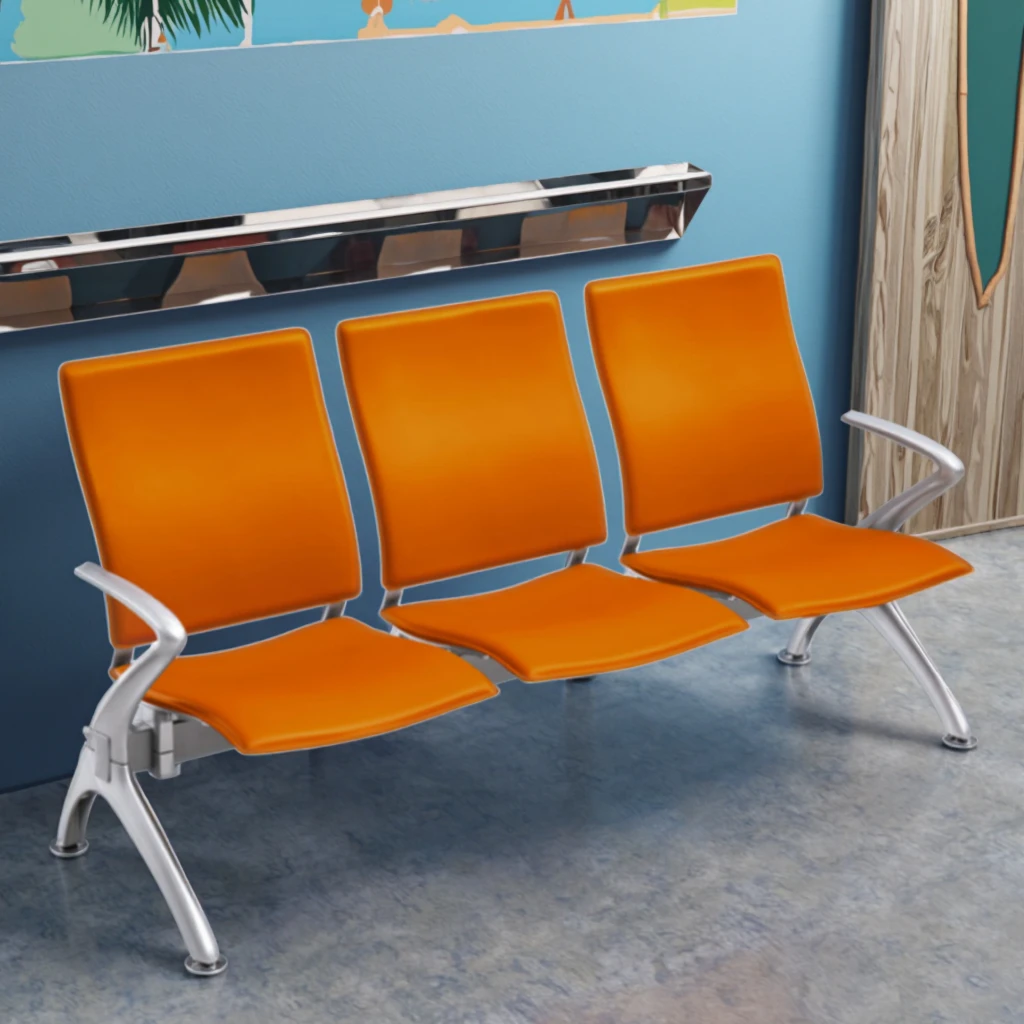 Hand-Stitched Durable Modern Hospital Chairs with Steel Base for Boardroom 5