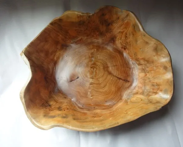 High Quality Factory Direct Sale Creative Wood Bowl Root Carved Bowl Handmade Natural Real Wood  Wooden Salad Bowl