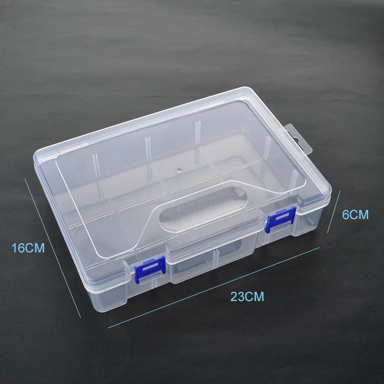 Rectangular Plastic Boxes Empty Storage Organizer Containers With Two 