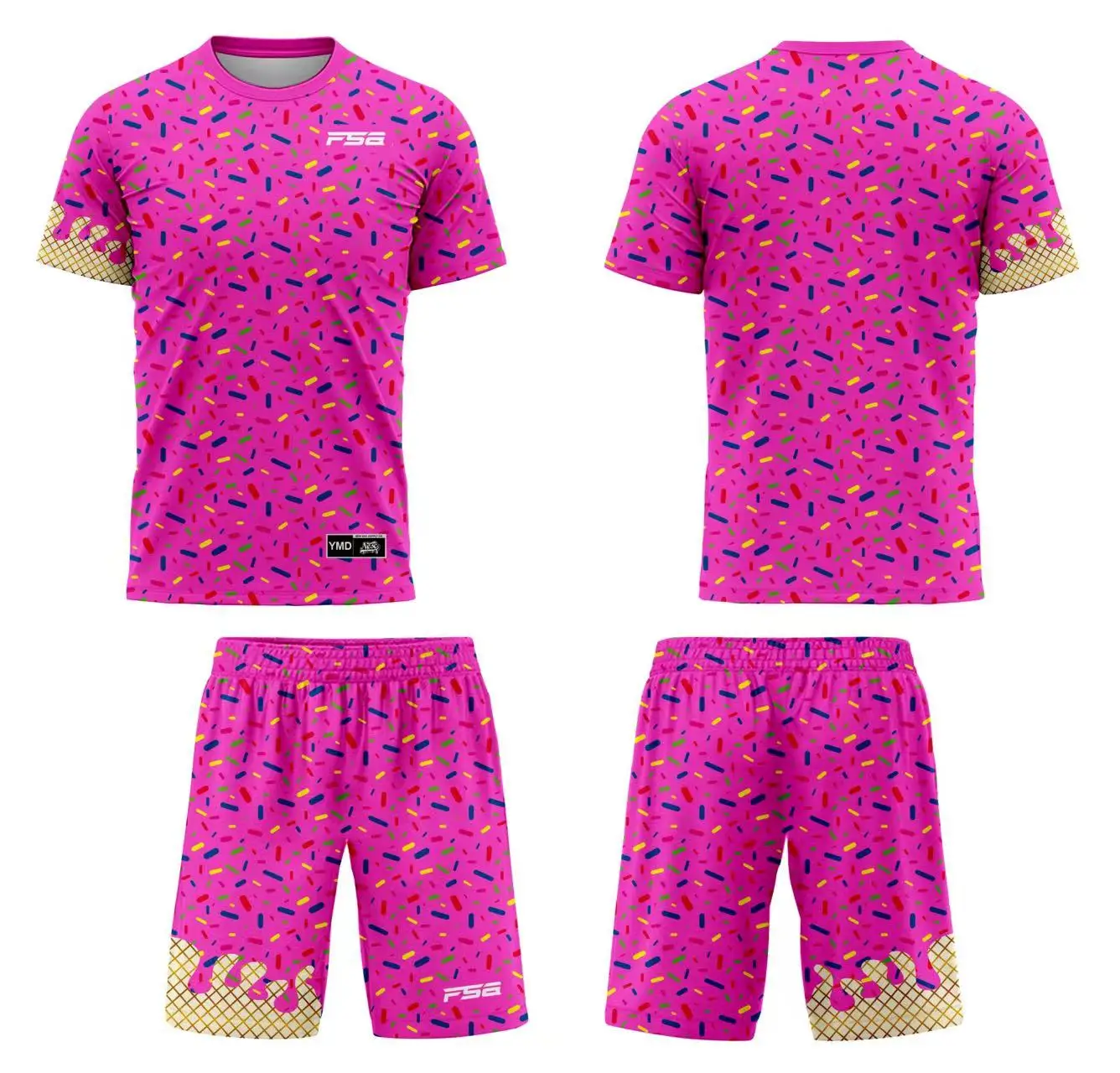 Custom Soccer Uniforms Cute Design Icecream for Kids Sublimation Jersey Family Shirts Quick Dry
