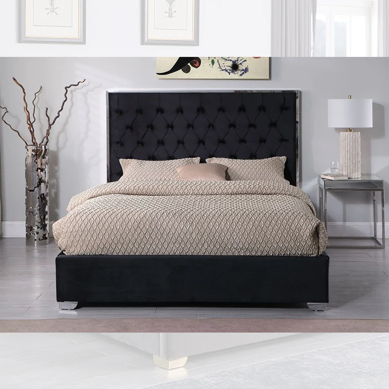 Роскошный мягкий комплект мебели для спальни Pinzhi в скандинавском стиле, спальные кровати