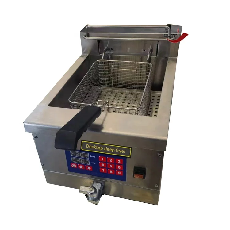 SURRI New Type Small Desktop Mini Automatic Lifting Electric Deep Fryer for Shop