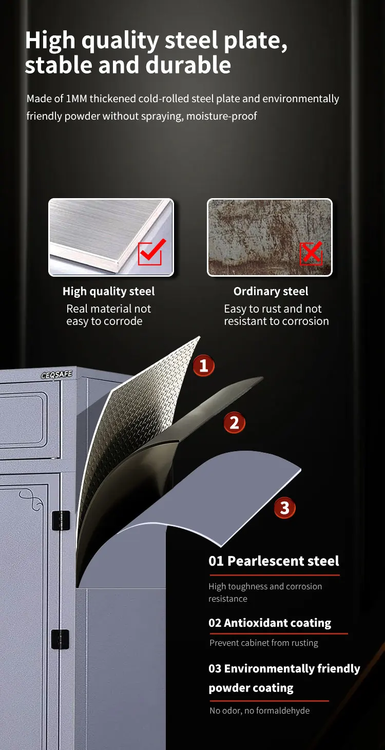 CEQSAFE High-end Home Security Box Fire Burglary Resistant Gun Safe Big Gun Safe Box factory