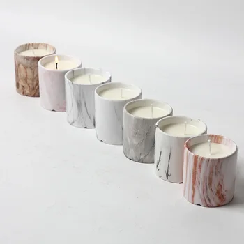 New arrival speckled cylinder home decor gift concrete candle jars luxury speckled ceramic candle jar with lid