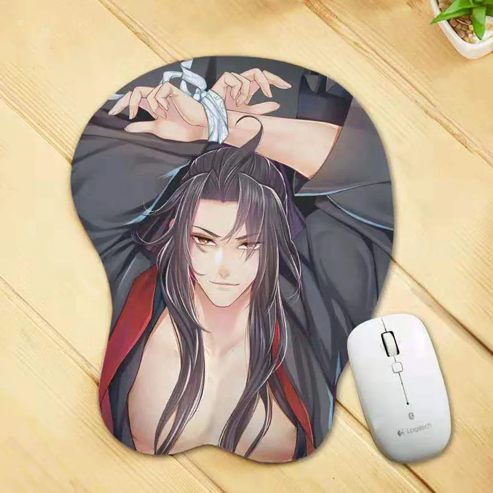 Promotional Gifts Computer Game Custom Logo Design Soft Oppai 3D Silicone Mouse Pad with Wrist Rest Giming Mousepad