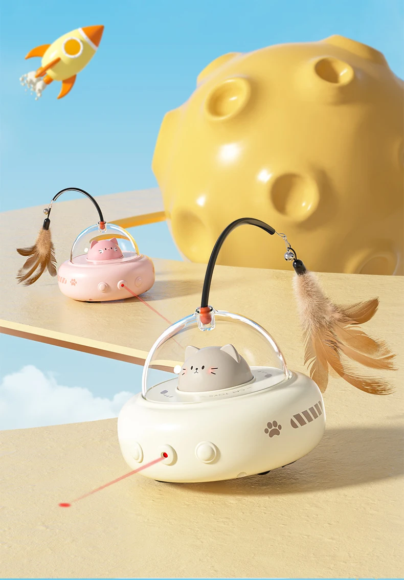 Smart Cat-teasing Toy Cat Toy Self-amusement Lazy Cat Fun Stick Feather Infrared factory