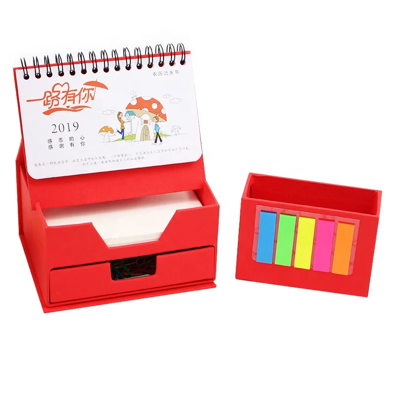 Promotional Personalized Stand Table Magnetic Advent Calendar with Drawers 2021 Custom with Pen Holder