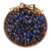 Two-tone crackle glass beads - dark blue-brown
