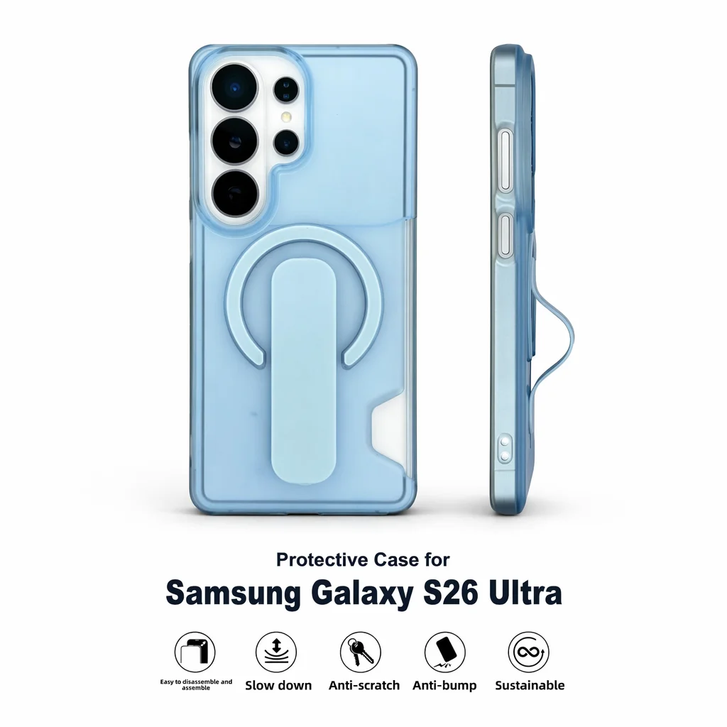 Magnetic Ring Matte Integrated Case for Samsung Galaxy S26 Ultra S25 Ultra S24 S25 Plus Shockproof Slim Cover with Card Slot