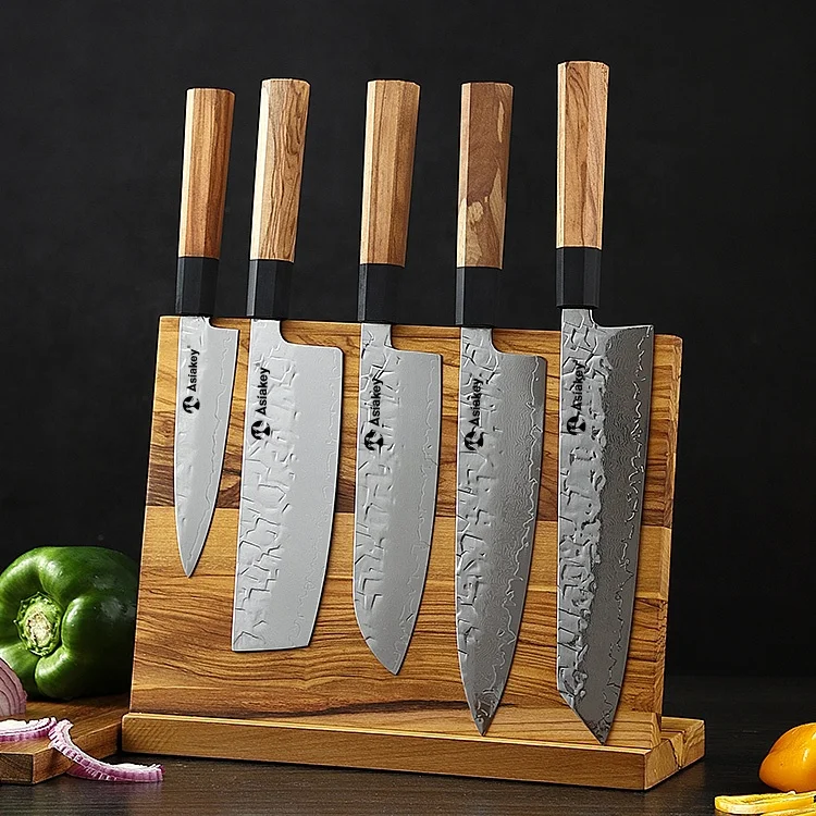 Asiakey 6 Pieces Exquisite As Art Damascus Aus8 Stainless Steel Women's Japanese Sashimi Knife