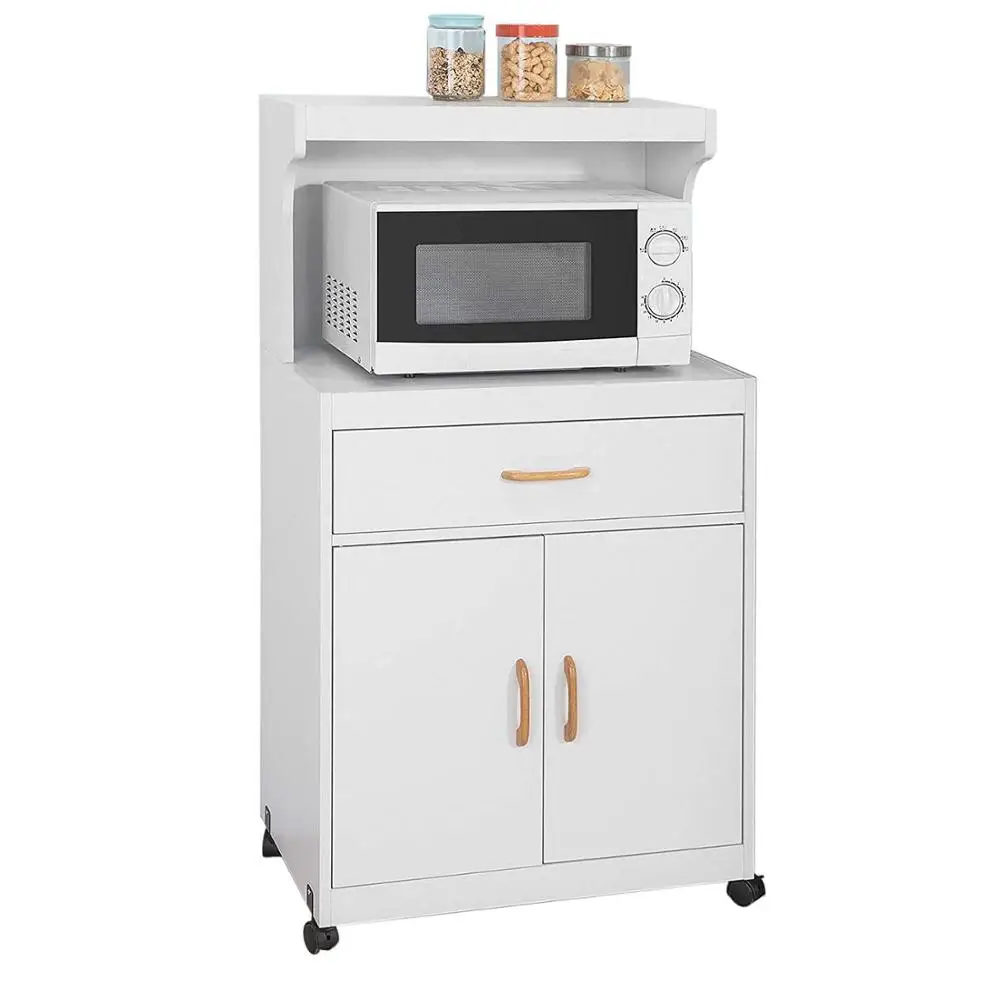 Кухонная Тележка для хранения полка микроволновой печи шкаф буфет на колесах