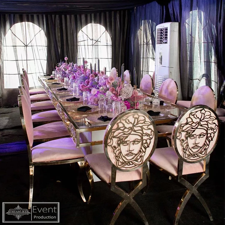 Modern Wholesale High Quality Gold Metal X Legs Stainless Steel Wedding