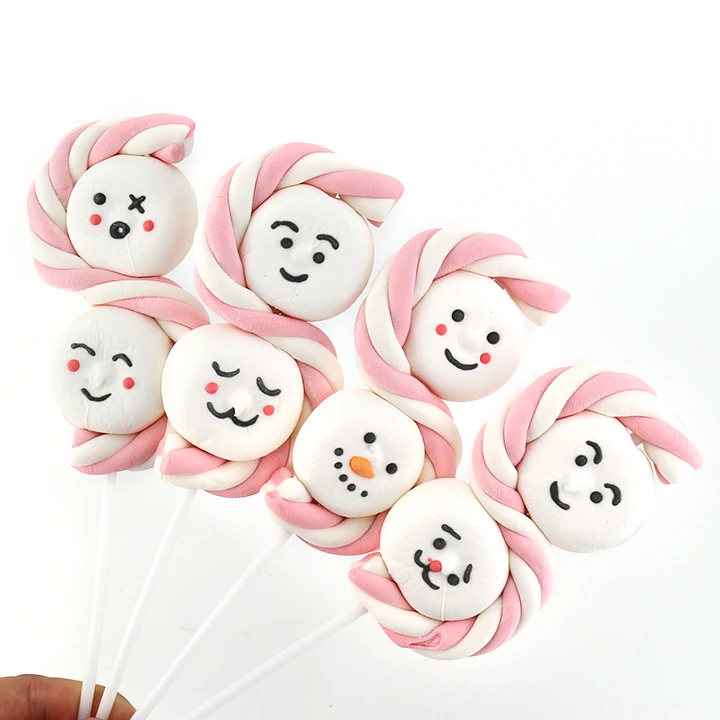 face marshmallow lollipop