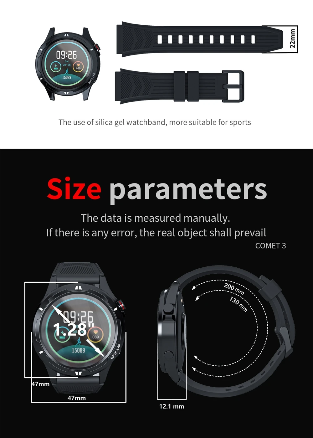 Comet 3 Smart Watch Bt Call Local Music Playback Heart Rate Tracker  Messages Reminder Smartwatches For Android Ios - Buy 1.28 Inch Full Touch  Screen,Heart Rate Tracking,Playback Local Music Product on Alibaba.com