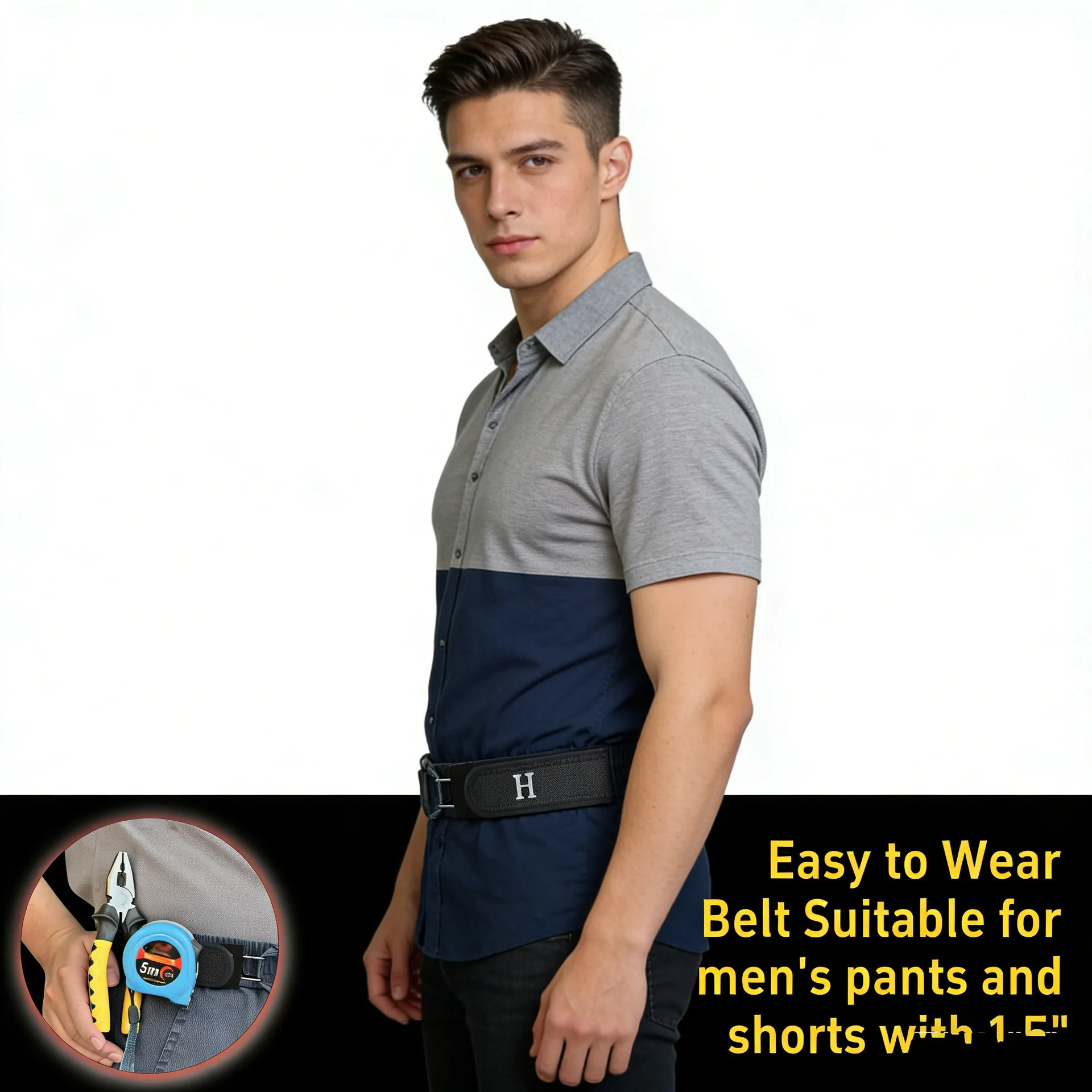 Adjustable Unisex Elastic Iron Hook Belt