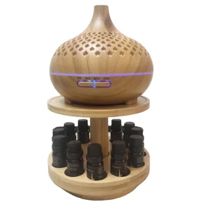 Best Sellers 2020 Essential Oil Wood Grain Ultrasonic Air Humidifier Music Speaker Aroma Diffuser with  LED Light