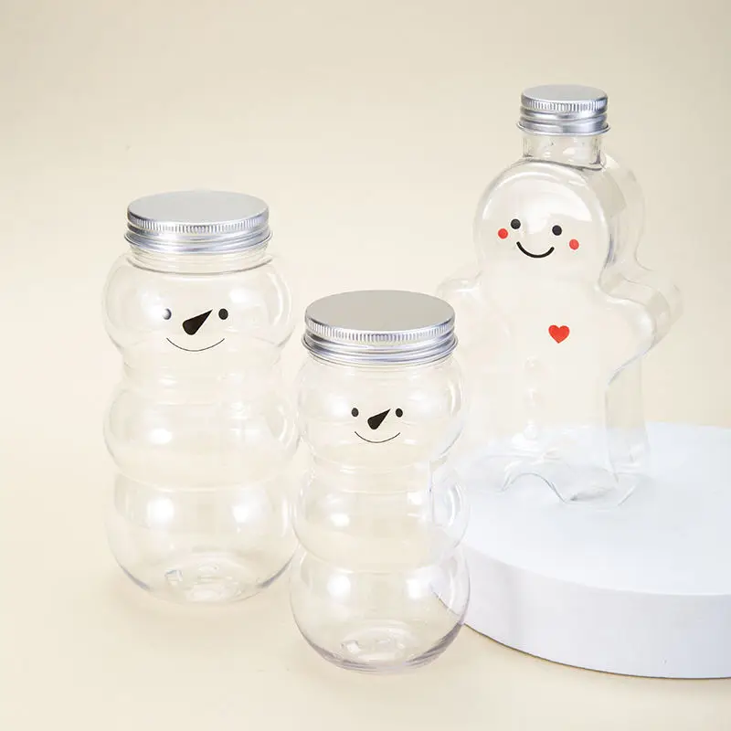 Eco Friendly 350ml 500ml Leak Proof Durable Small Bear Design PET Plastic Bottle for Juice Honey Storage