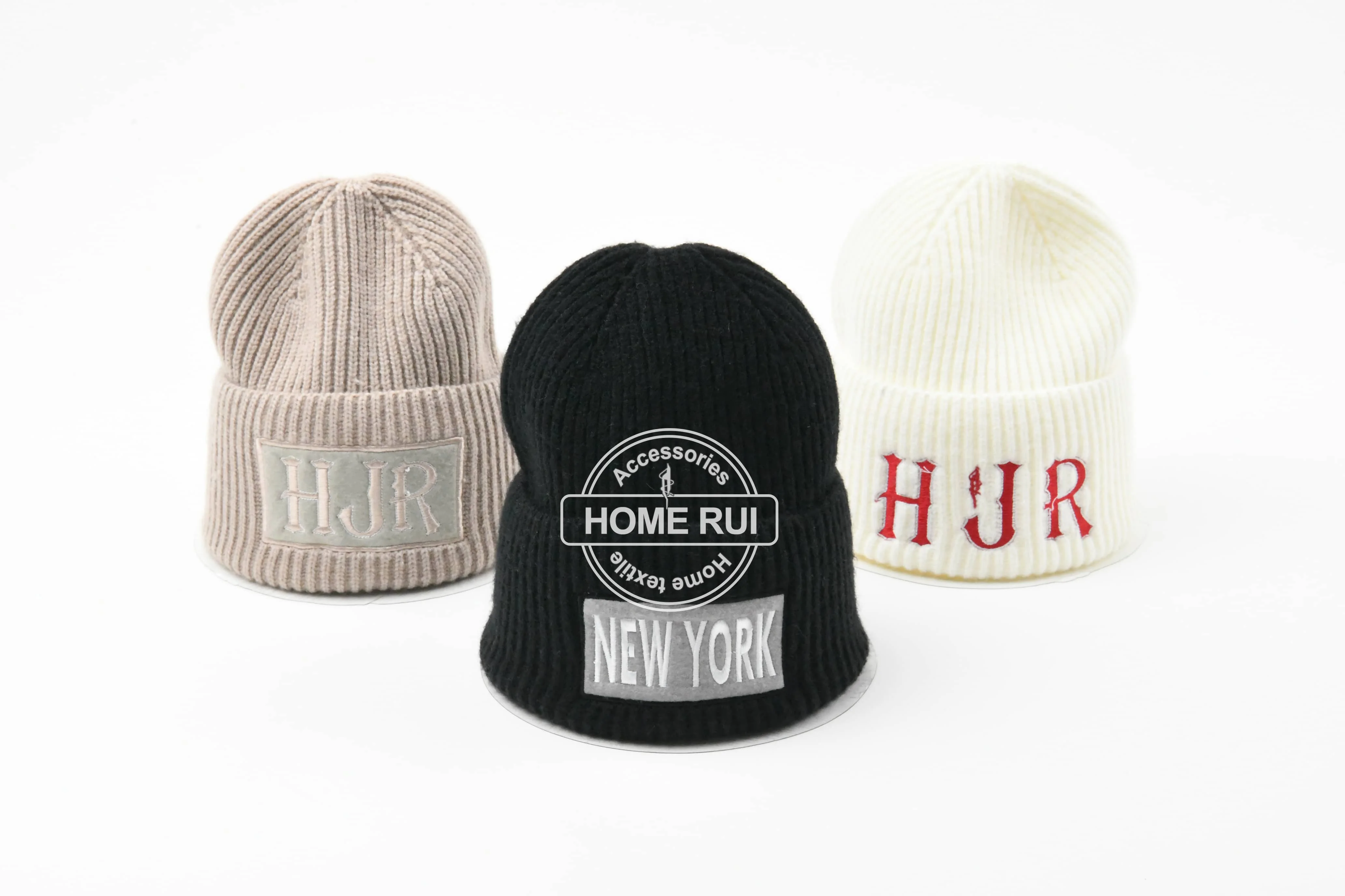 2023 Skully Beanie Winter Hats Chunky Thick Warm With Custom Embroidery Logo Woven Letter Patch