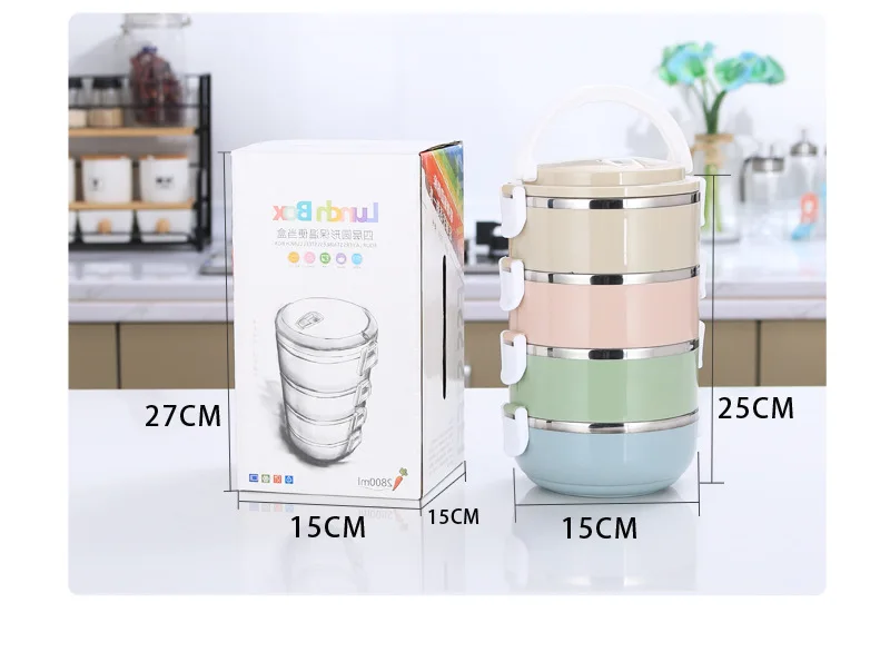 201 304 Multilayer Heat Preservation Leakproof Stainless Steel Lunch