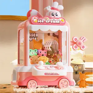 ITTL Electric Doll Catcher Machine Cartoon Rabbit Plastic Claw Machine Multi-Style Doll Animal Desktop Boards Game Toys for Kids