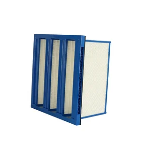 Hot Sale High Efficiency Plastic Frame W Type Ventilation Hepa Filter Large Air Volume V-bank Air Filter for HVAC Systems Strainer Filter