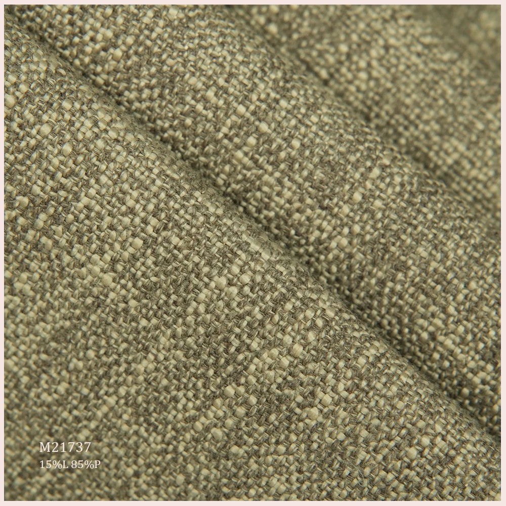 Strong & Linen Polyester Blend With Coating Linen Upholstery Fabric For