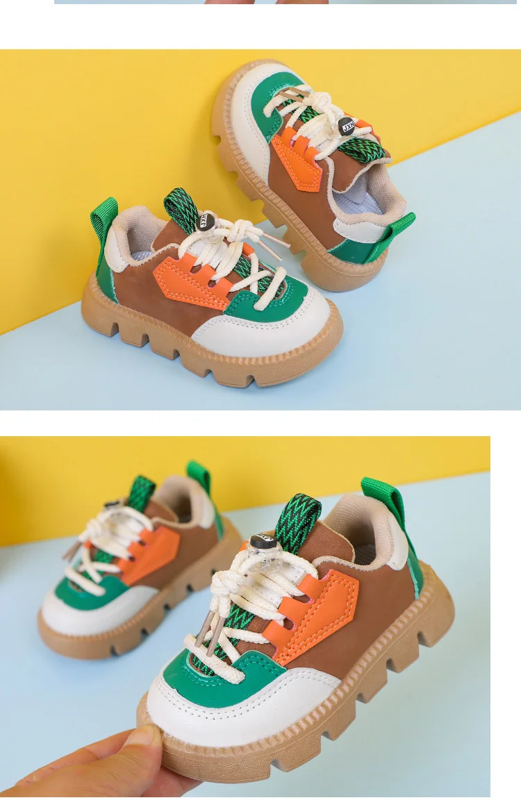 卸売ファッション新しい子供のスポーツシューズ男の子スプライシングカジュアルシューズ女の子シングルマフィンソール在庫子供スニーカー靴