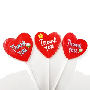 Customized Logo Heart-Shaped Lollipops with Fruit Flavor Handmade Wedding Decoration for Valentine's Day Candy