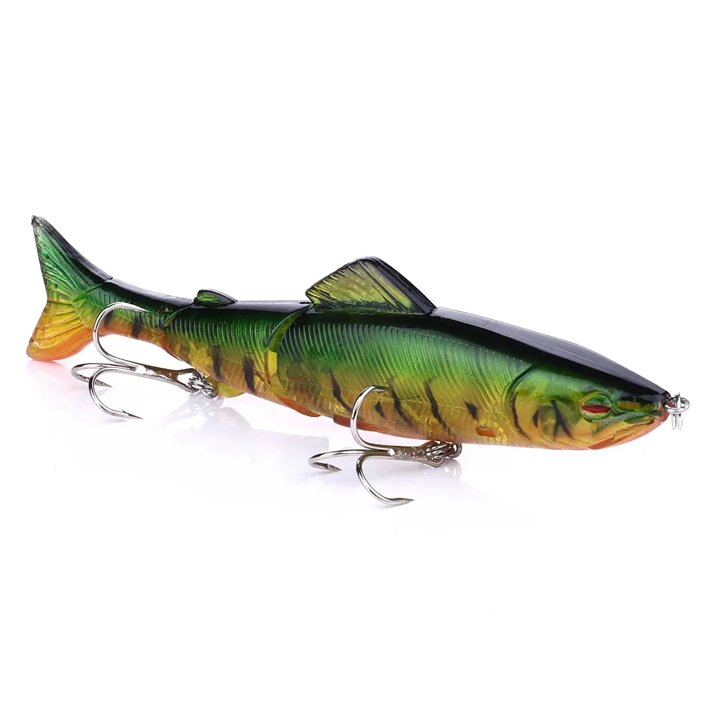 SHOWYEE Multi-Jointed Soft Fishing Lures | 3-Segment Slow Sinking Swimbaits With Treble Hooks For Bass & Trout