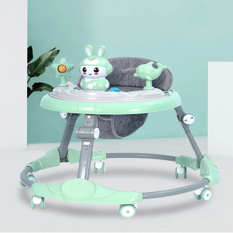 Hot Sale Adjustable Baby Walker with Wheels and Seat 1 Year Children Learn to Walk Toy Simple Music Kids Toddler Baby Walkers