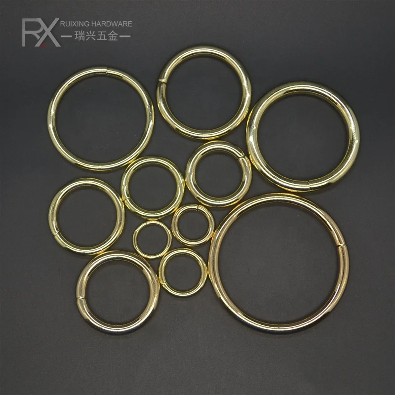 Factory Price Iron Metal Color Circle Ring for Bag Custom Size Snap O Ring Handbag Hardware Round Accessories Jump Ring Bag Part