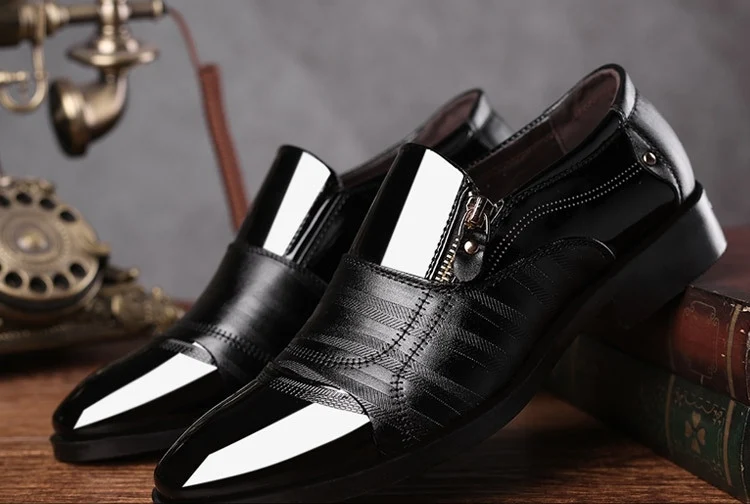 New Arrival Men Fashion British Style Business Casual Slip-on Leather Shoes