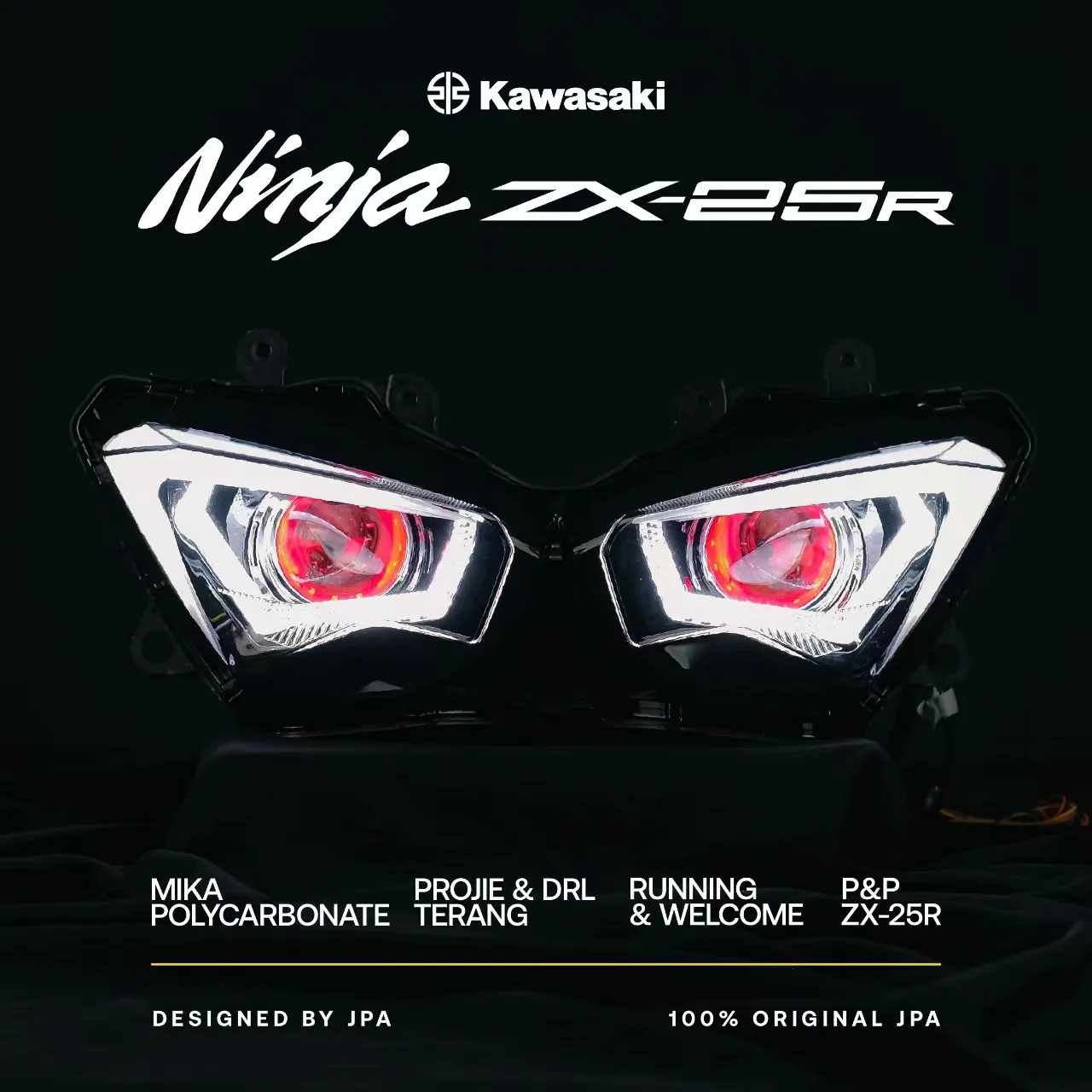 JPA NINJA ZX25R ZX6R ZX4RR 250FI 2021-2024 LED プロジェクター