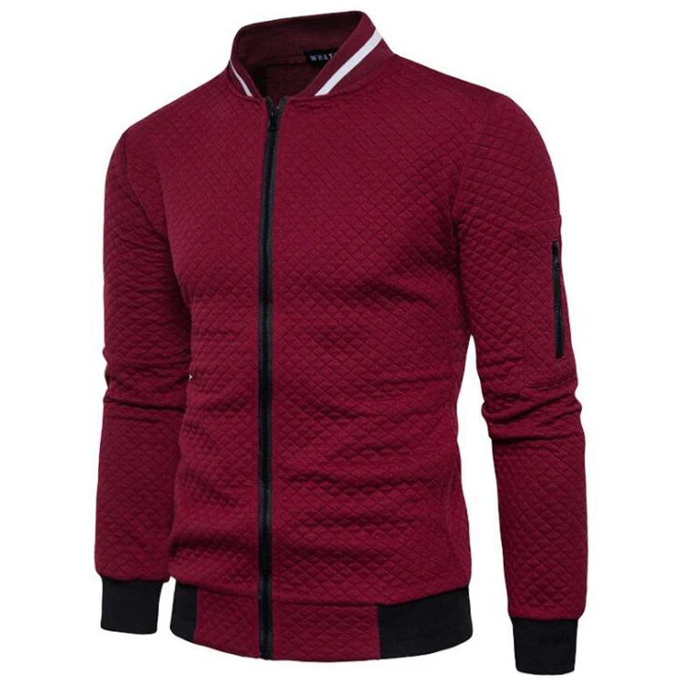 Mens Casual Plaid Cardigan 2024 New Style Zipper Stand Collar Sport Coats Autumn Winter Long Sleeve Hooded Jacket_voghion.com