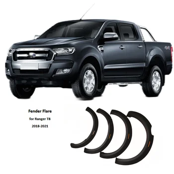 Pickup Trucks Car Accessories ABS injection Flare Wheel Arch Fender Flares without radar hole  for Ford Ranger T8 2018 to 2021