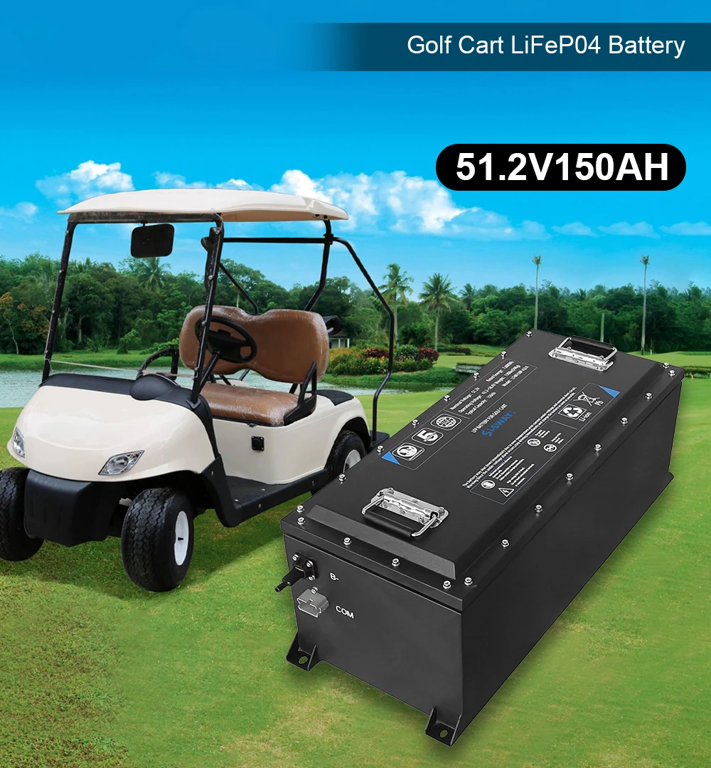 Smart 51.2v 150ah Golf Cart Lithium Batteries With Bms 5.12kwh 7.68kwh Lifepo4 Rechargeable 48v