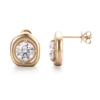 Boucle d'oreille en or jaune 14 carats avec diamant de laboratoire