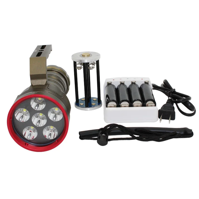 Подводный 100 М 6000 люмен XM-L2 * 6 светодиодный фонарик Дайвинг Фонарь для