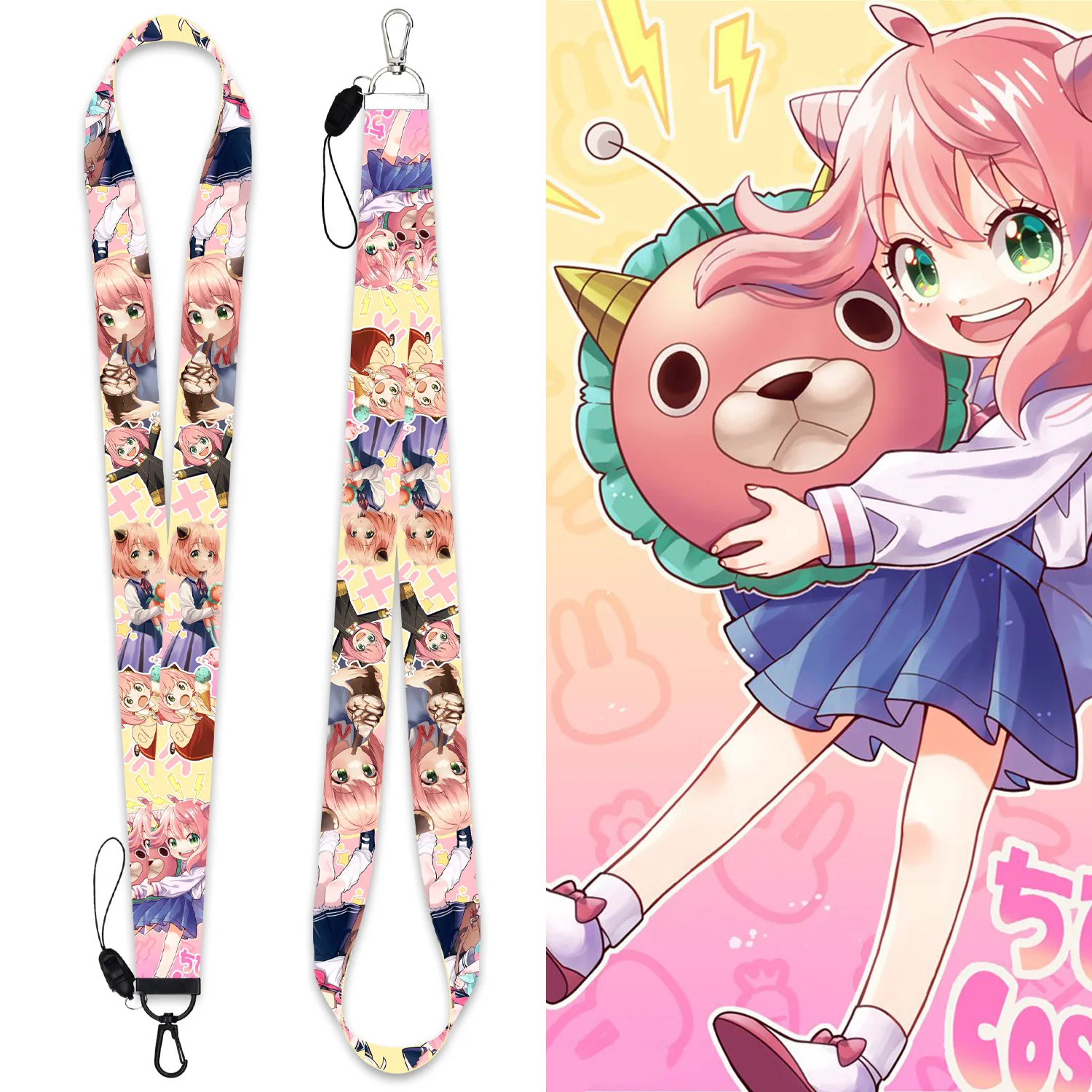 Factory Direct Sale Sublimation Printing Cartoon Anime SPY X FAMILY Neck Strap Lanyard for Kids