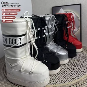 Winter Women's Fashion Detachable Space Boots Plus Fleece Moon Best Quality Shoes Non Slip Furry Platform Boots Waterproof Plush