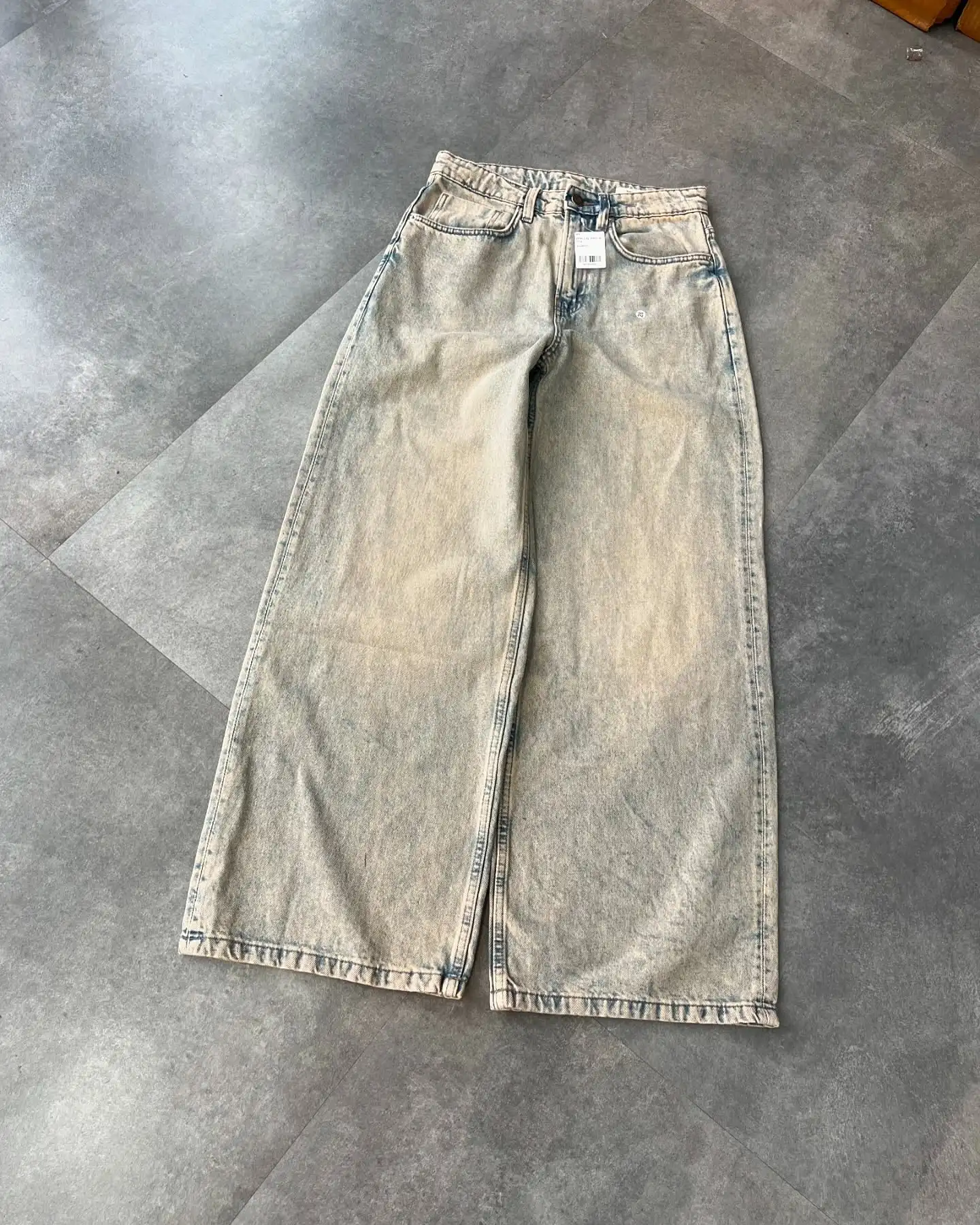 Custom Designer High Waist Vintage Acid Wash Baggy Men's Jeans Oversized Wide Legged Distressed Denim Pant Manufactured Jeans gallery 4