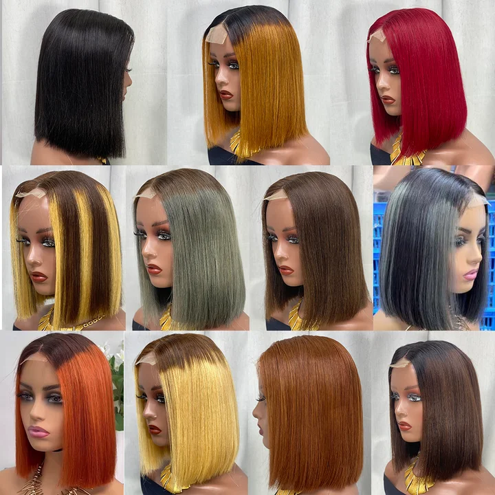 13A Super Double Drawn Raw Virgin Hair Bob Wig Human Hair Wigs 2x6