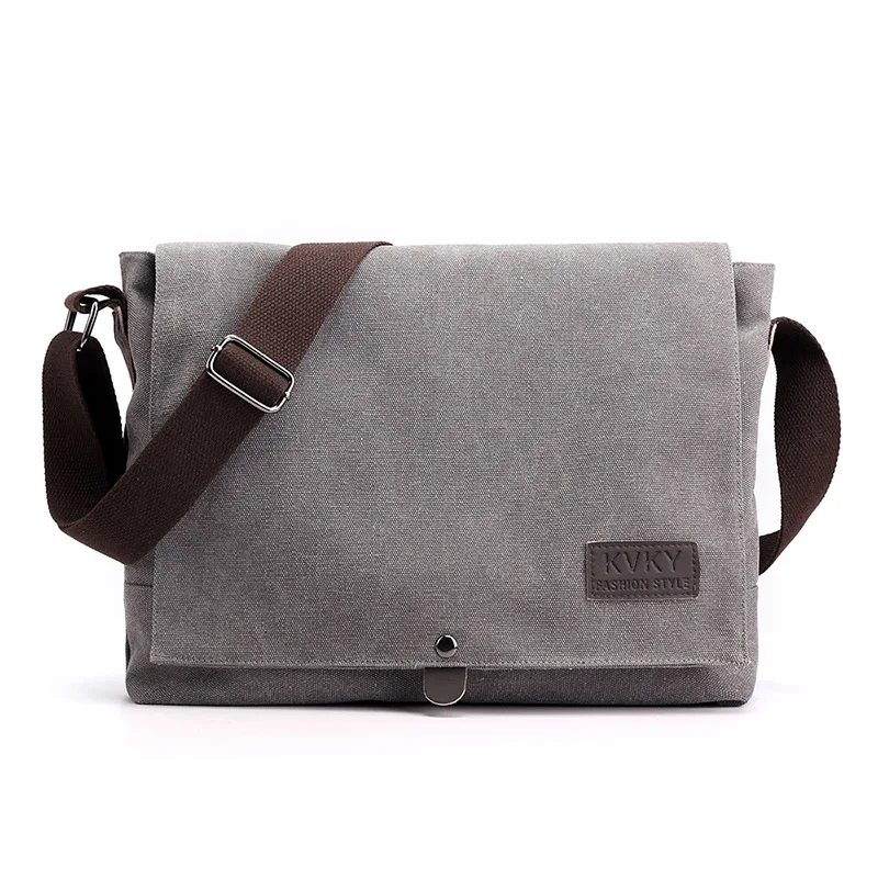 Men's Canvas Messenger Bag Fashion Trend Shoulder Bag Casual Multifunctional Convenient Shoulder Bag