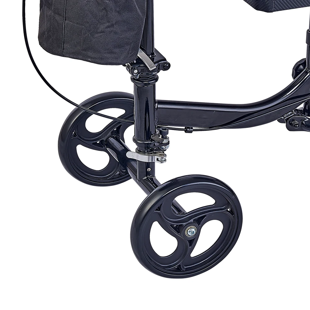 Black Foldable Knee Walker Knee Scooter For Broken Foot Fourwheel Knee