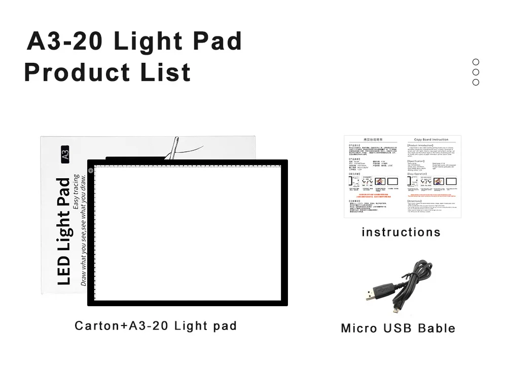 ELICE JSK-19 WIRELESS A4 LED Light Pad Drawing Tracing Pad Light