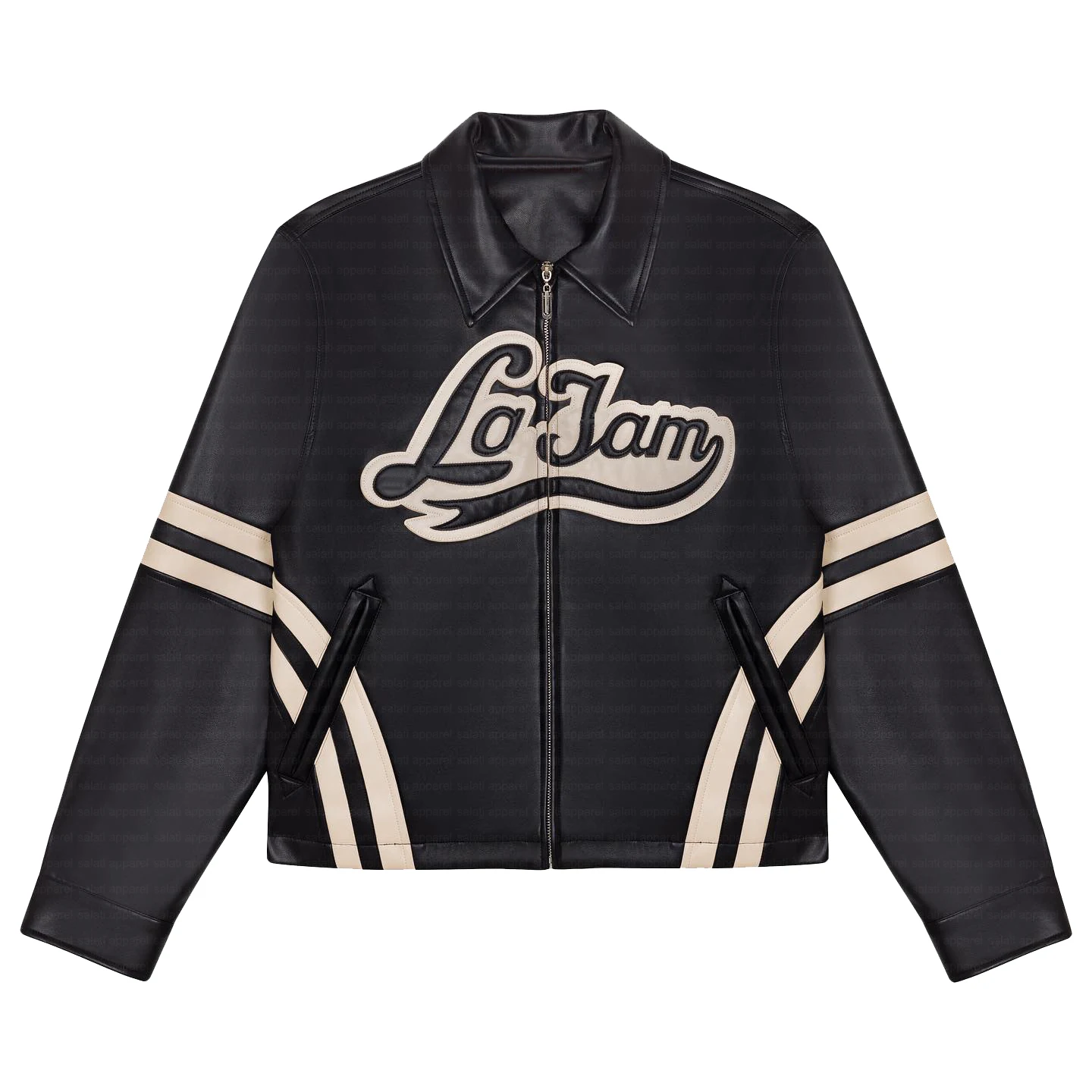 Custom Fashion Zip up Embroidery Logo Retro Vintage Streetwear Motorcycle Motorbike Pu Cropped Leather Jackets for Men gallery 6