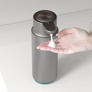 Automatic 280ml Stainless Steel Metal Foam Soap Dispenser Desktop USB Rechargeable Electric Lithium Battery Touchless Household