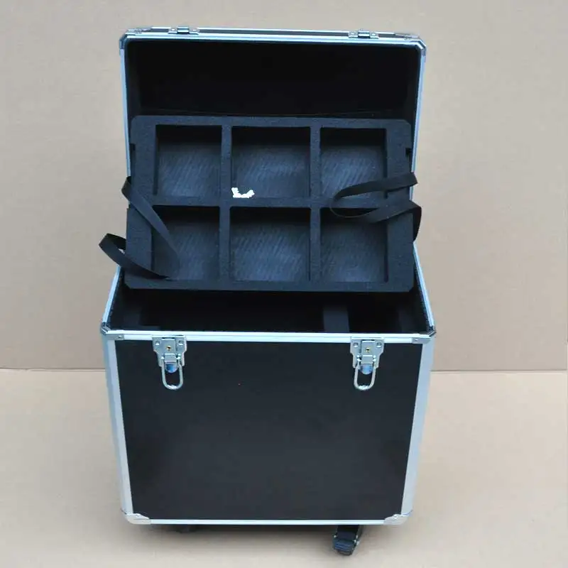 Customizable OEM/ODM Aluminum Trolley Case with Removable Lid and Wheels Display Flight Case